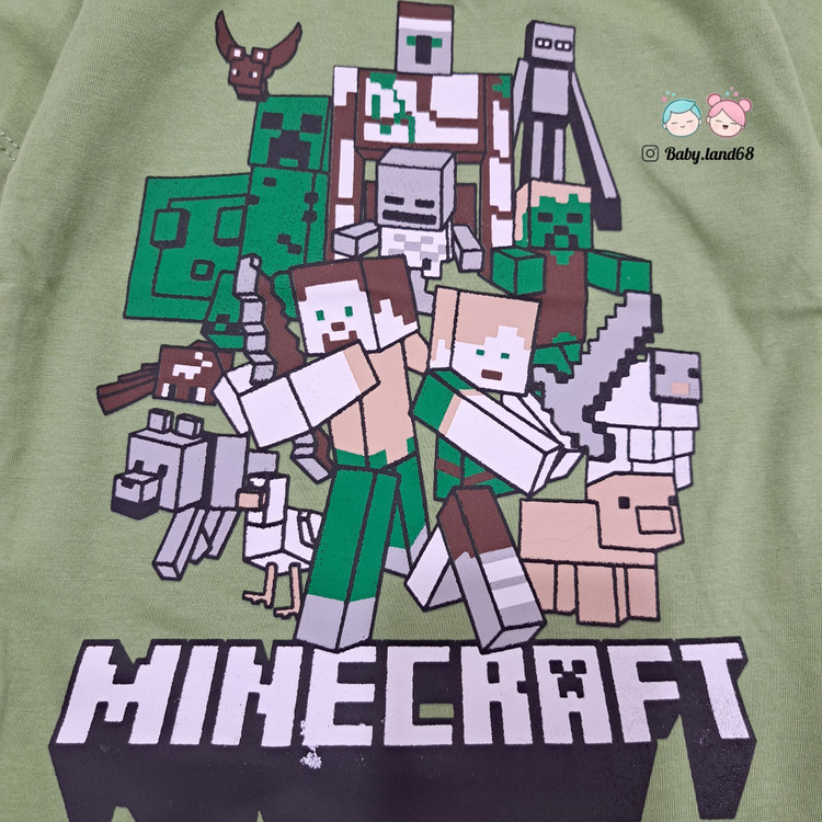 طرح ماینکرافت روی تیشرت پنبه بچگانه ۲ تا ۹ سال