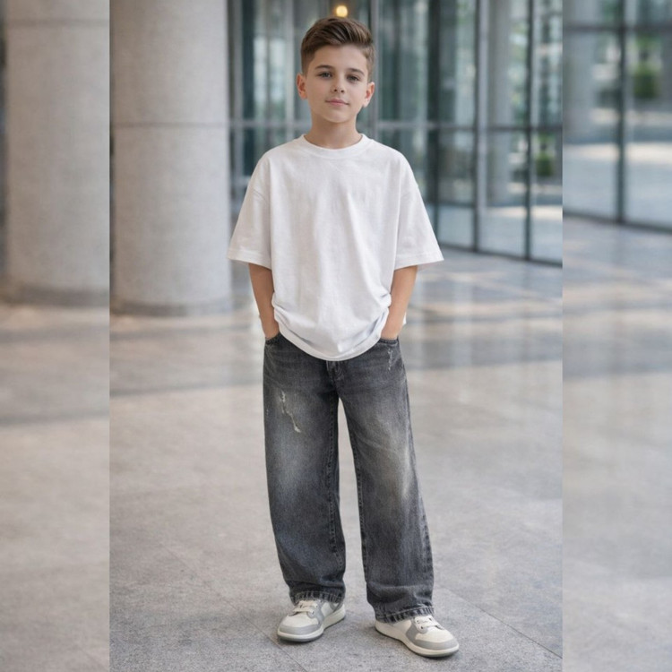 تنخور شیک شلوار لی بگ اسپرت بچگانه و نوجوان