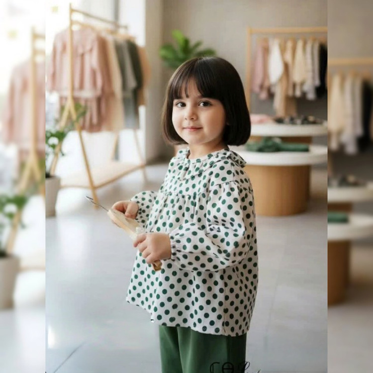 تنخور شیک ست شومیز و شلوار دخترانه مجلسی بچگانه ۱ تا ۸ سال قواره آزاد