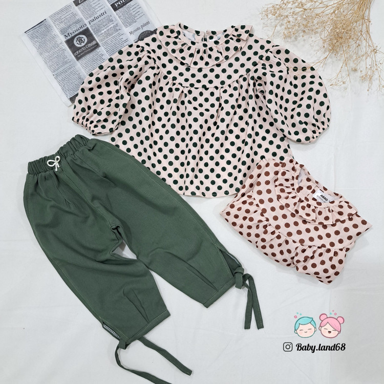 ست شومیز و شلوار دخترانه مجلسی بچگانه ۱ تا ۸ سال قواره آزاد ، جنس شومیز آیوا درجه یک و جنس شلوار کتان ۳۳۰ گرم