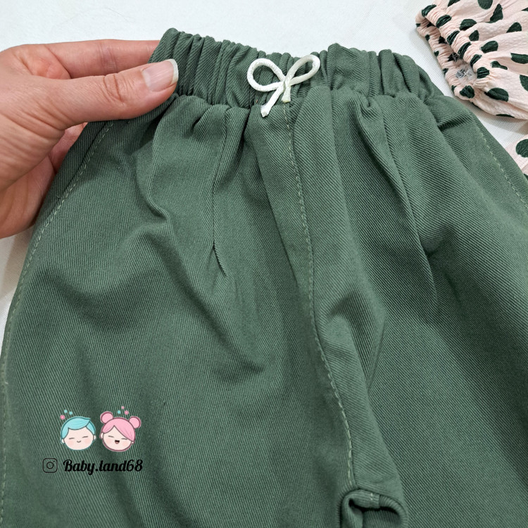 شلوار کتان کمر کشی دخترانه ۱ تا ۸ سال قواره آزاد