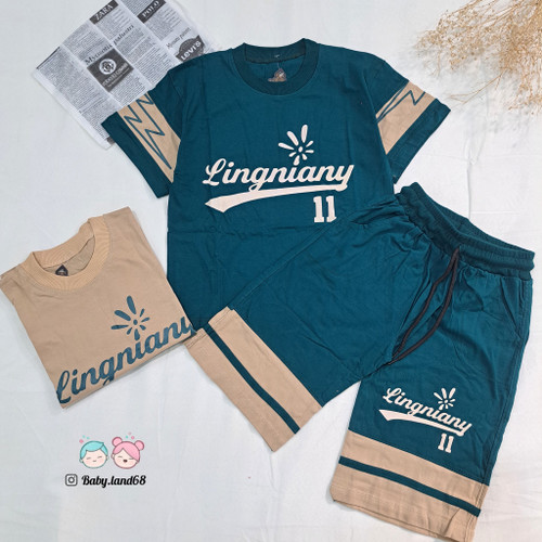 ست تیشرت و شلوارک اسپرت بچگانه ۴ تا ۱۳ سال سایز ۴۵ تا ۶۰ قواره دار جنس پنبه لاکرادار مناسب بهار و تابستان در دو رنگ جذاب با تنخور شیک