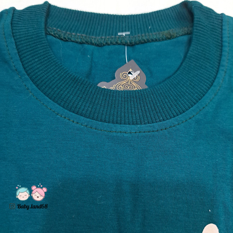 دوخت تمیز کشبافت دور یقه تیشرت پنبه بچگانه سایز ۴۵ تا ۶۰ قواره دار