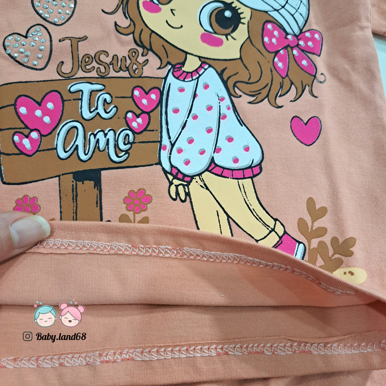 دوخت تمیز داخل تیشرت بچگانه دخترانه سایز ۳۵ تا ۵۰