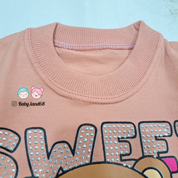 دوخت تمیز دور یقه تیشرت بچگانه دخترانه سایز ۳۵ تا ۵۰