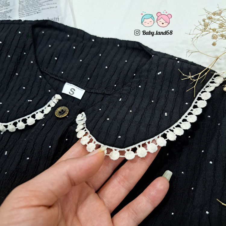 یقه شومیز کلوش نگیندار محرمی دخترانه ۸ تا ۱۵ سال