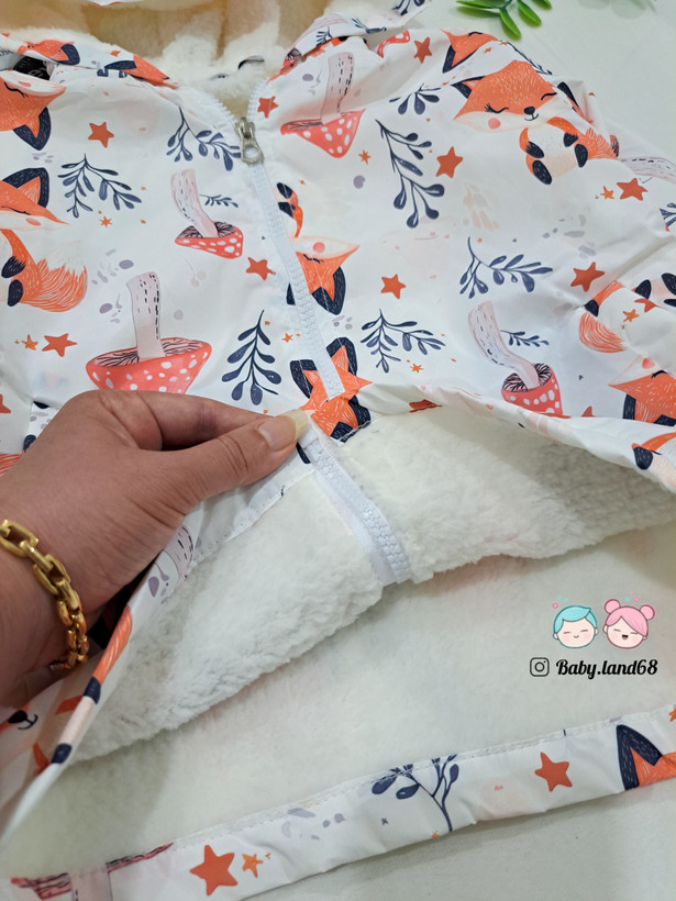 خز داخل کاپشن بارانی کلاه دار بچگانه اسپرت ضد آب مناسب ۳ تا ۶ سال